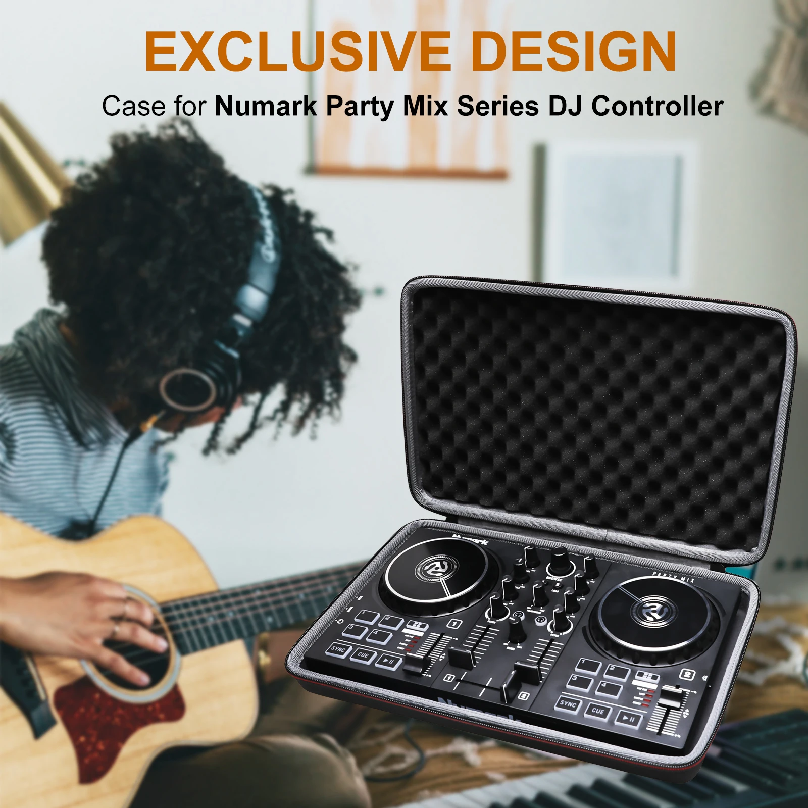 Estuche rígido LTGEM eva para bolsa de almacenamiento de controlador Numark Party mix (solo estuche) - imagen 5