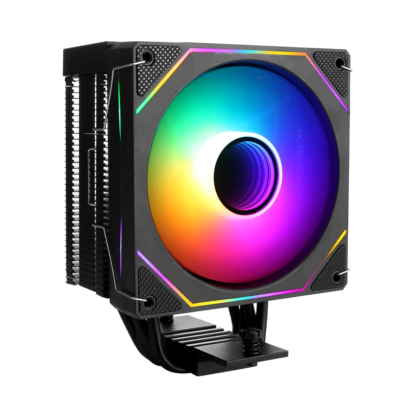 QiuzAim-enfriador de ordenador, ventilador de CPU ARGB negro/blanco, 4 tubos de calor refrigerados por aire, Compatible con LGA18xx 1200 115x 2011-3 AM4 AM5 2066x79x99 - imagen 2