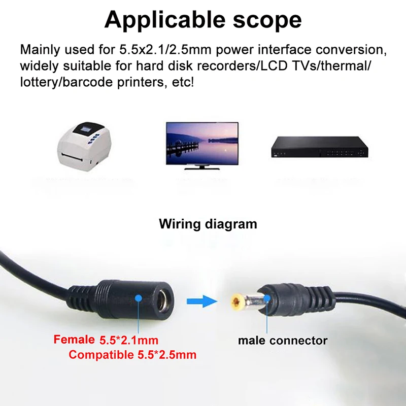SATO Cable adaptador fuente CC 5,5x2,1mm hembra Mini DIN 4 pines macho - imagen 4