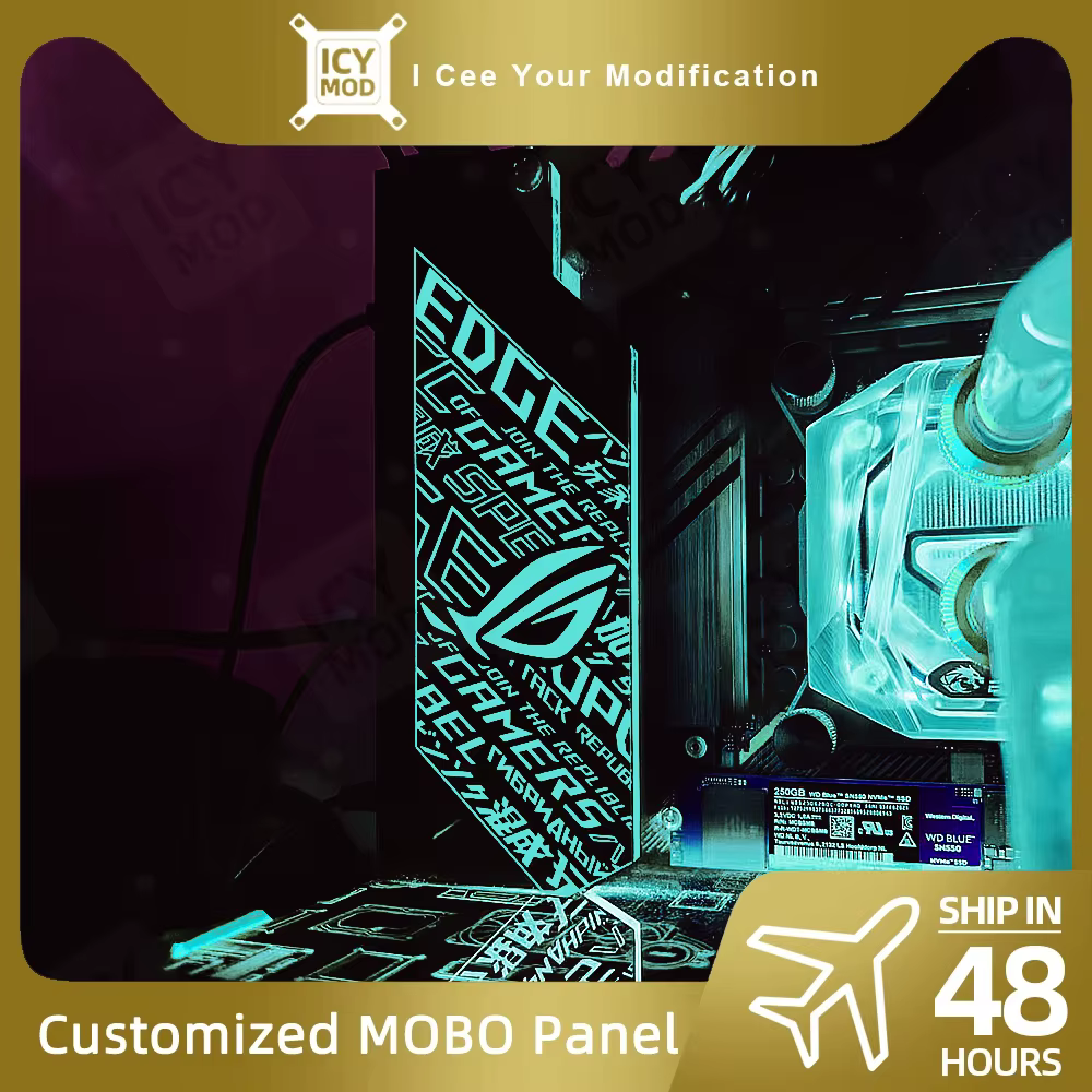 Placa base DIY, cubierta decorativa IO, Panel de iluminación RGB, chasis MOD ARGB MOBO I/O, cubierta de placa base personalizada, funda de PC AURA SYNC - imagen 4