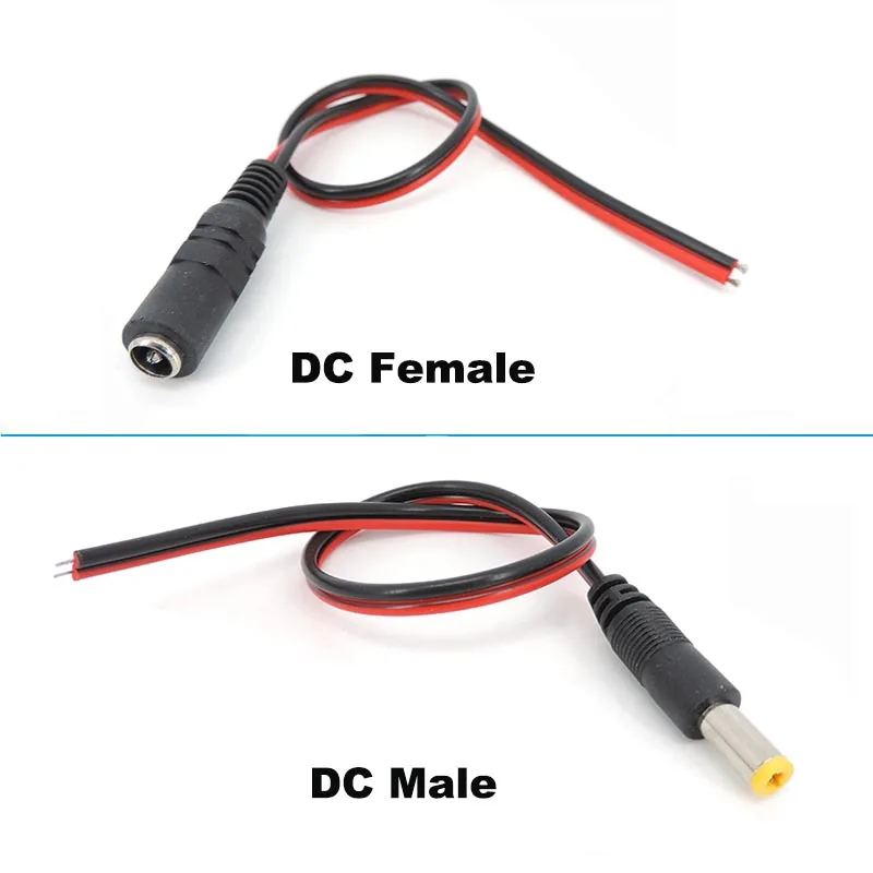 5,5x2,1mm macho hembra enchufe 12V DC Cable flexible conector Jack extensión trasera 24V DC Cable - imagen 2