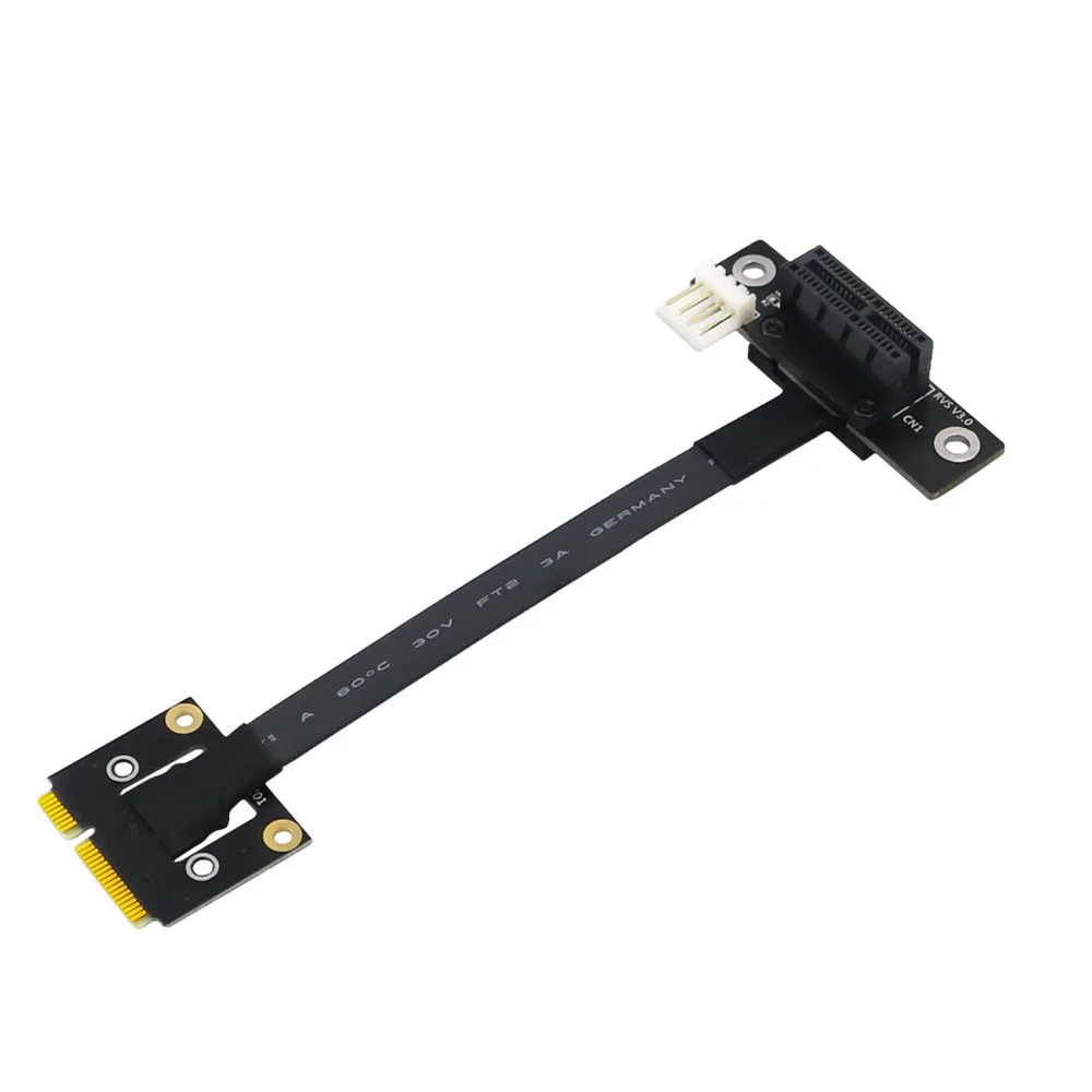 Cable adaptador Mini PCIe a PCI-E 1X, 270 grados, PCI-E X1 Riser, conector de alimentación de 4 pines para extensor - imagen 2