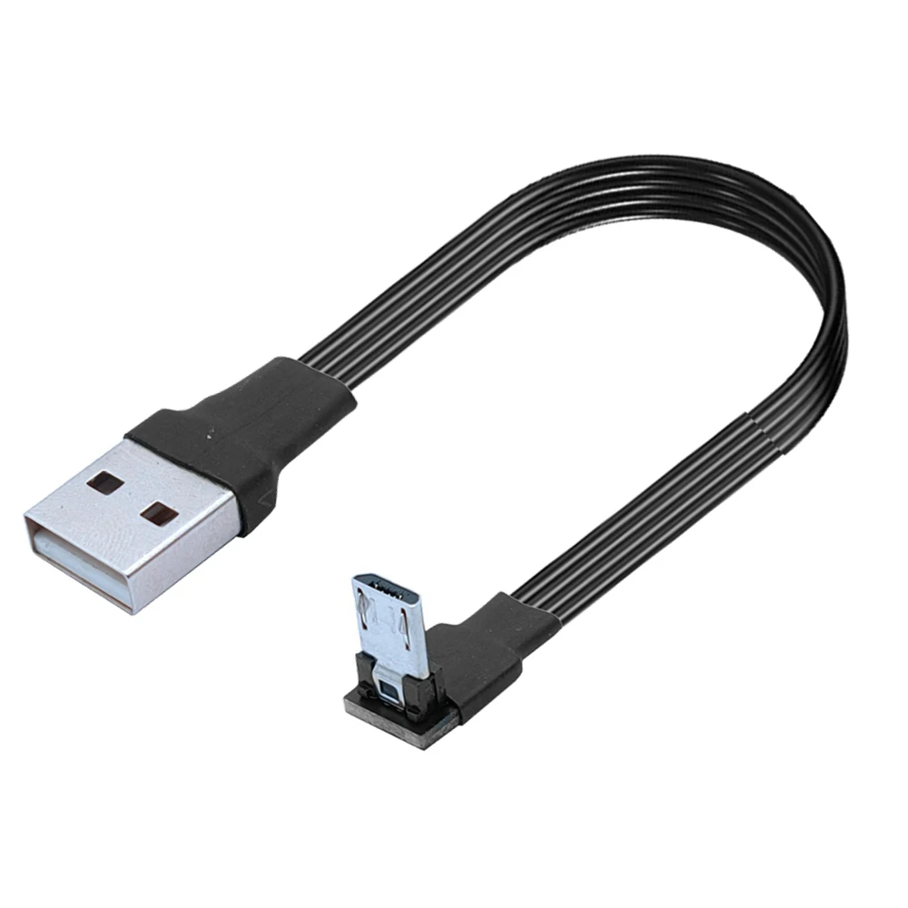 5CM-300CM Super plano Flexible recto, arriba, abajo, izquierdo y derecho en ángulo 90 grados USB Micro USB macho a USB Cable de datos macho 1M 2M - imagen 5