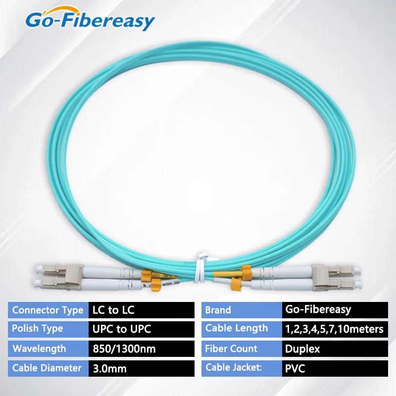 Cable de conexión de fibra óptica OM3 de 5 piezas, multimodo, Duplex, 50/125um, UPC, polaco, 1m,2m,3m,5m,10m para 10Gb - imagen 4