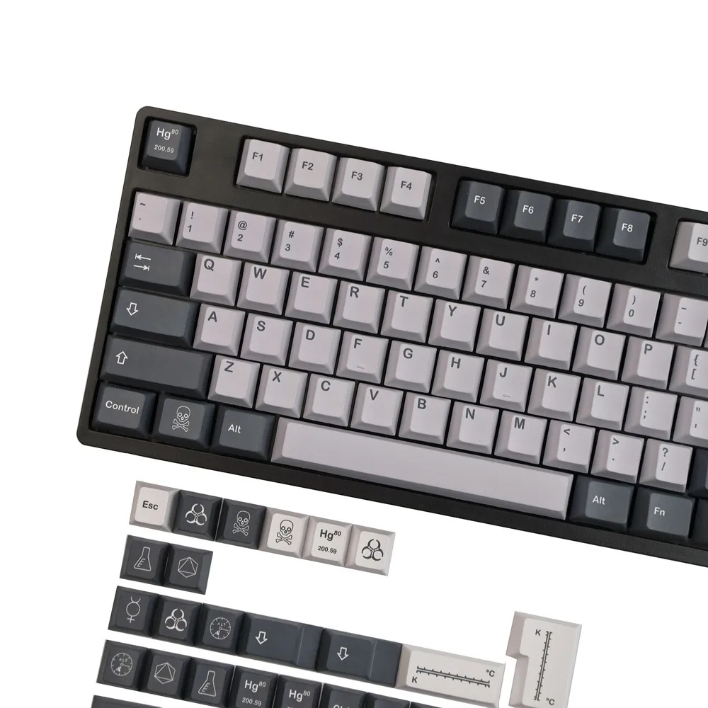 Juego de 140 teclas GMK Mercury, teclas de sublimación de tinte PBT, teclas de perfil de cereza con barra espaciadora ISO Enter 7U 1.75u 2u Shift - imagen 2