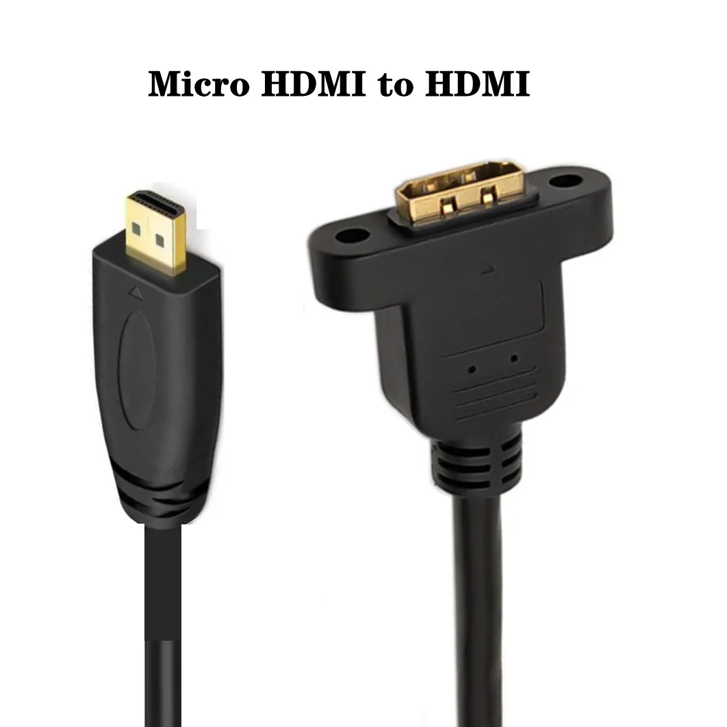 Cable Extensión Micro a Mini HDMI Macho-Hembra con Tornillo Seguro - imagen 4