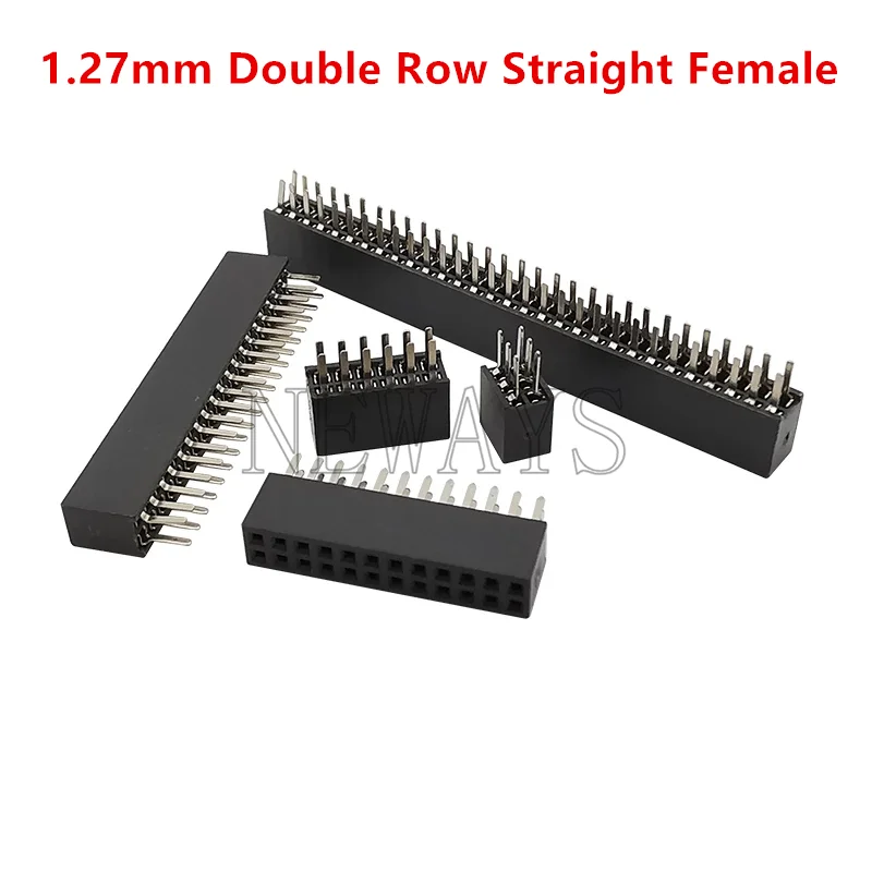 1,27mm 2X2/3/4/5/6/8/10/12/13/15/20/40/50 pines doble fila aguja recta PCB conector para tira 1,27mm SMD macho hembra conector - imagen 5