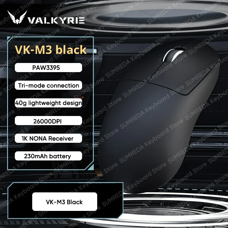 Ratón inalámbrico para juegos VALKYRIE VK M3 PRO PAW3950 8K tasa de orolling 0,125 ms retardo 40g ligero BT 2,4g ratón para jugadores FPS con cable - imagen 4