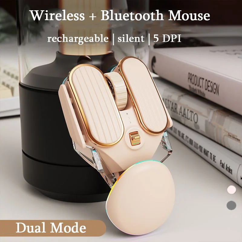 Ratón inalámbrico con Bluetooth y modo Dual, recargable, silencioso, óptico, USB, para ordenador portátil y PC - imagen 2