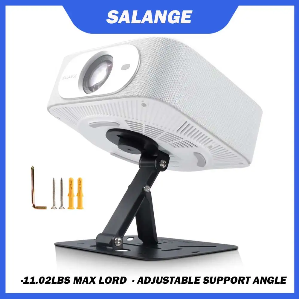 Salange Mini soporte para proyector ajuste multiángulo 1/4 orificio de tornillo Universal Compatible con techo de carga 1080P 3KG