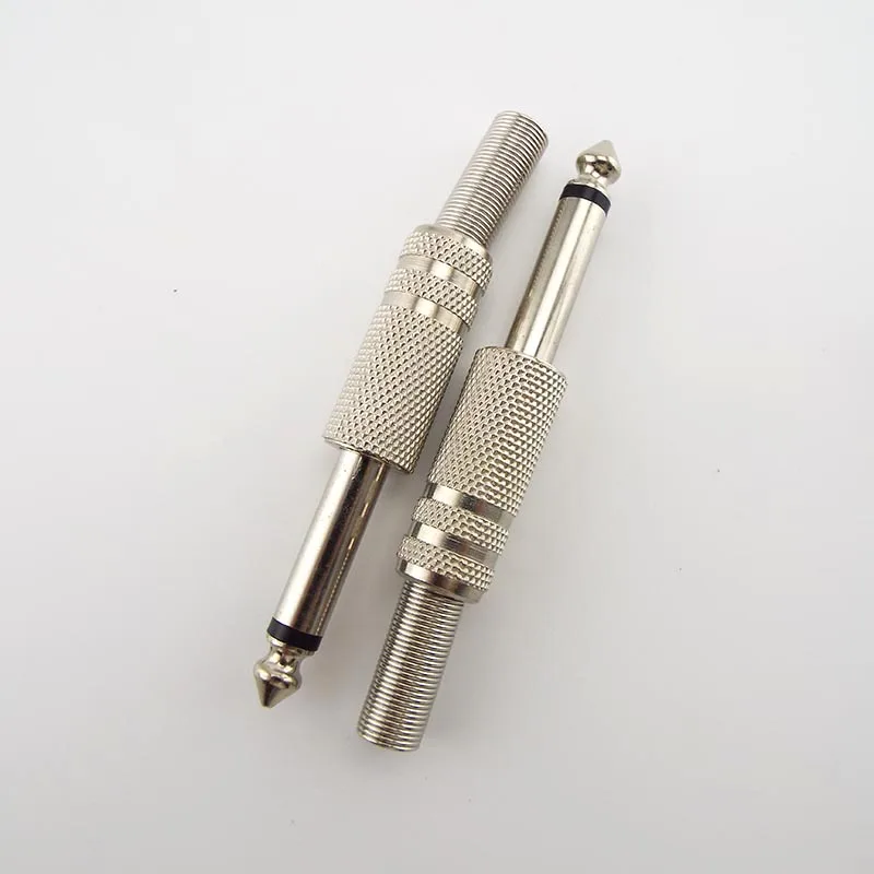 5 uds 6,35mm conector amplificador Mono adaptador macho de 1/4 pulgadas conector de Cable de Audio Monaural conector de micrófono enchufable - imagen 5