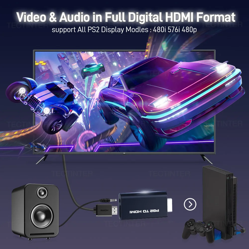 Para Sony PS2 a HDMI-Compatibale Full HD 1080P convertidor adaptador de Audio y vídeo con conector de Audio de 3,5 Mm compatible con todos los modos de visualización de PS2 - imagen 3