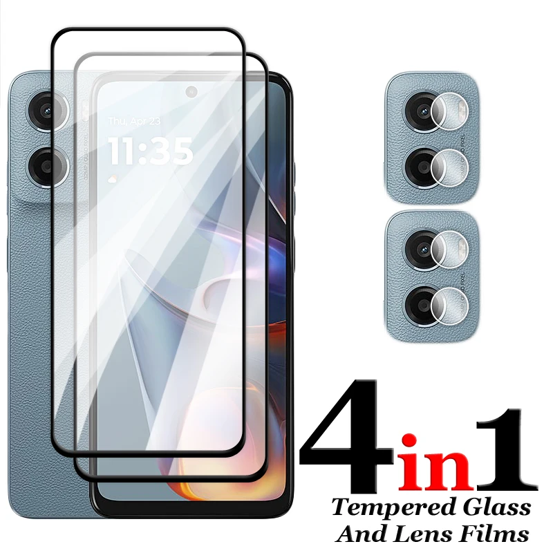 6 en 1 para Motorola Moto E15 vidrio para Moto E15 E14 E13 E30 E20 vidrio templado 2.5D cubierta completa pegamento Protector de pantalla para película E15 - imagen 3