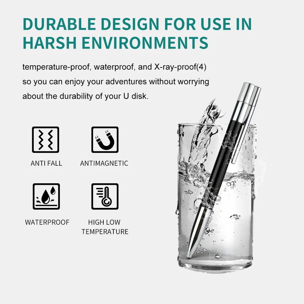 Zsuit Logotipo gratuito Bolígrafo de metal USB 32GB 64GB Unidad flash USB 2.0 Memory Stick 128G Pendrive 2 pulgadas Llave de almacenamiento USB Unidad USB - imagen 2