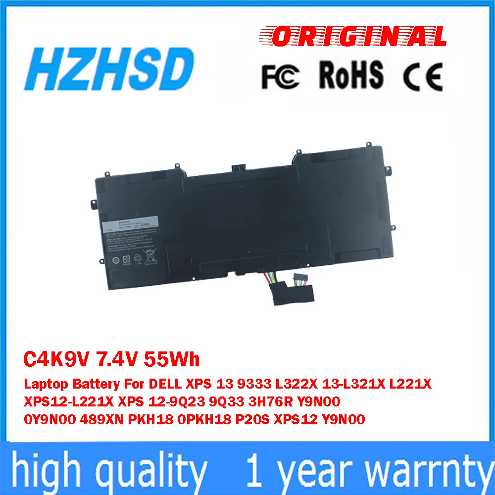 C4K9V 7,4 V 55Wh batería del ordenador portátil para DELL XPS 13 9333 L322X 13-L321X L221X XPS12-L221X XPS 12-9Q23 9Q33 3H76R Y9N00 0Y9N00 489XN