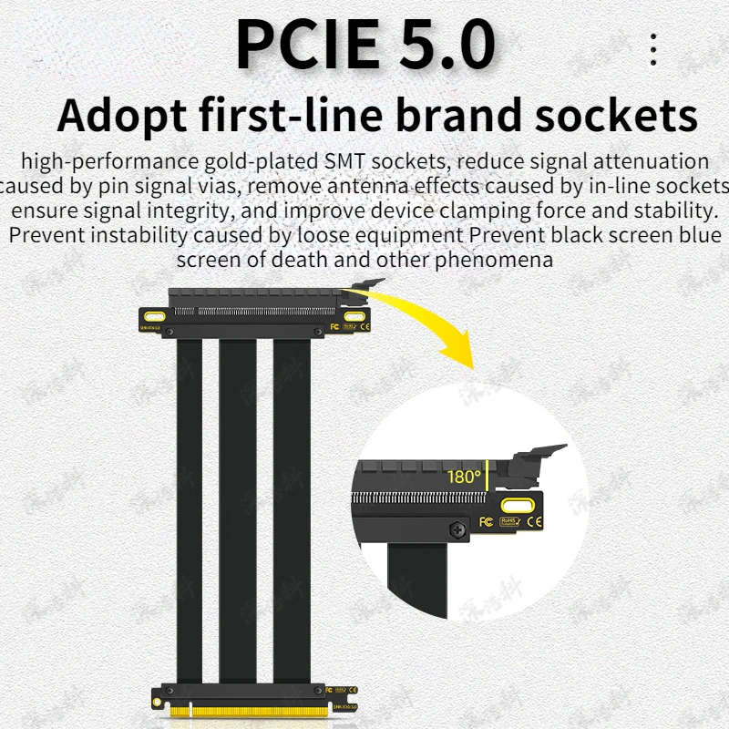 2023 nuevo 10-100CM PCI-E 5,0 16X Riser Cable PCI Express 5,0 tarjeta gráfica Extender Gen 5 alta velocidad para ATX PC GPU adaptador - imagen 4