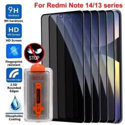 Película de vidrio templado antiespionaje fácil de instalar para Redmi Note 14/13 5G protectores de pantalla de privacidad de cubierta completa para Redmi Note 14