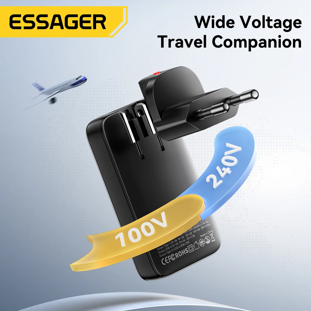 Essager 45W GaN cargador USB tipo C PD3.0 carga rápida para tableta MacBook QC4.0 3,0 cargador de teléfono para iPhone16 15 14 Xiaomi Huawei - imagen 5