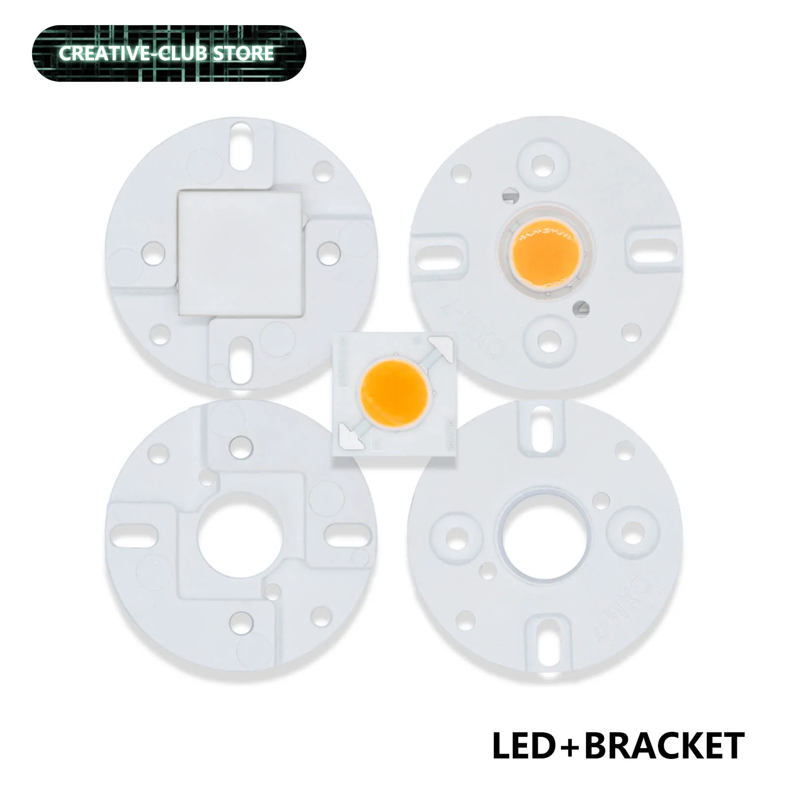 Base de cerámica, 10 Uds., Chip LED COB con soporte, 3W, DC3V, 1000mA, 2700K, 5000K, fuente de luz de superficie para reflector, foco de luz descendente - imagen 2