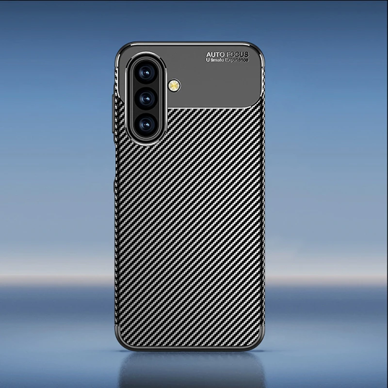 Funda lujosa con textura de fibra de carbono para Samsung Galaxy A17, funda de silicona para Samsung A17, funda protectora de goma TPU a prueba de golpes para Galaxy A17