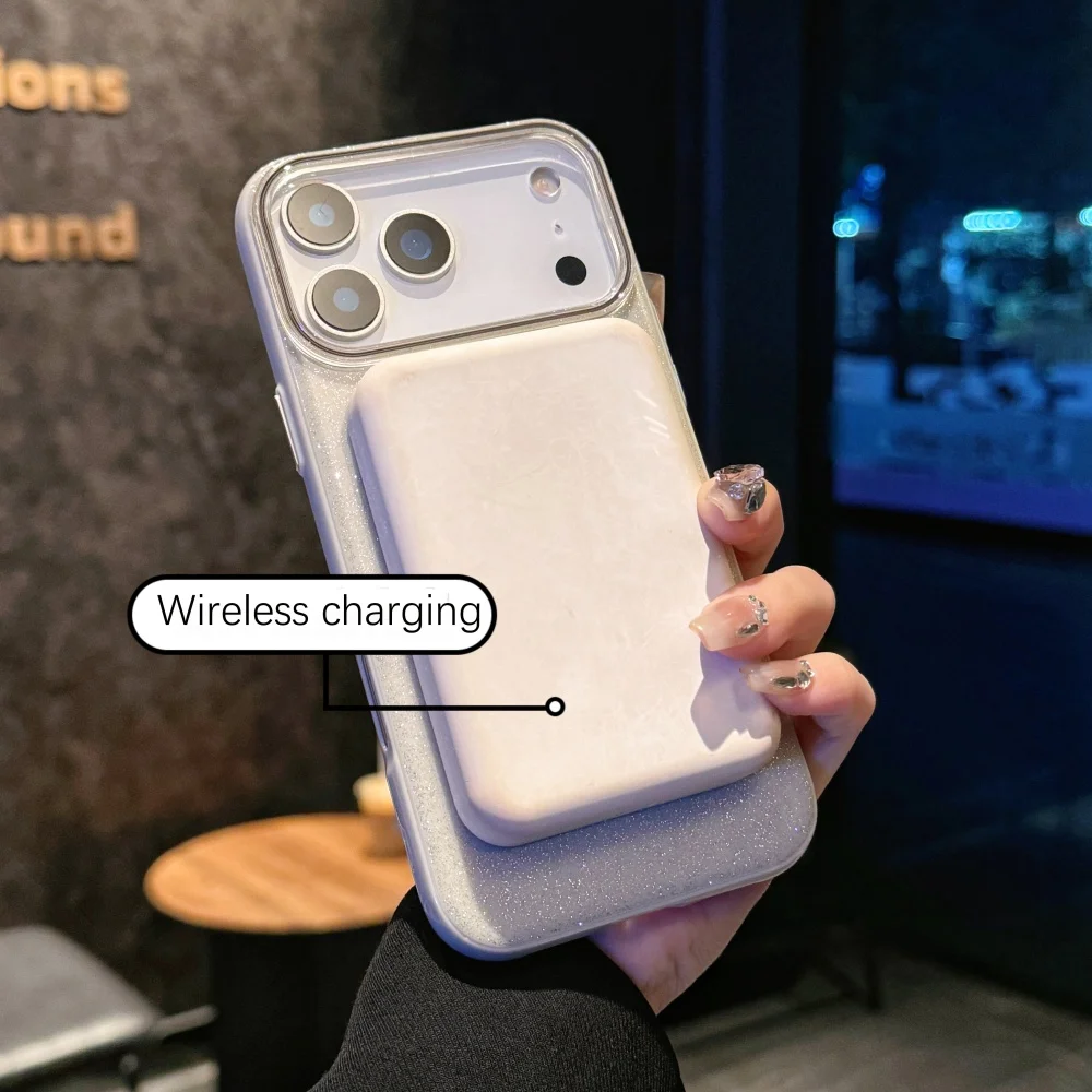 Funda dorada de lujo para Magsafe para iPhone 17 Air 16 15 14 13 Pro Max, parachoques de gelatina de caramelo, Funda dura de carga inalámbrica magnética - imagen 4