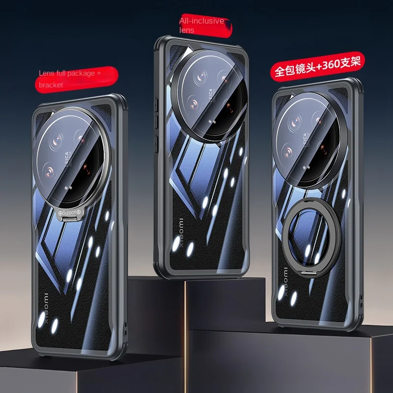 Para Xiaomi Mi 15 Ultra funda dura transparente anillo de lente soporte a prueba de golpes cubierta trasera protectora para Xiaomi Mi 15 14 Ultra Shell - imagen 2