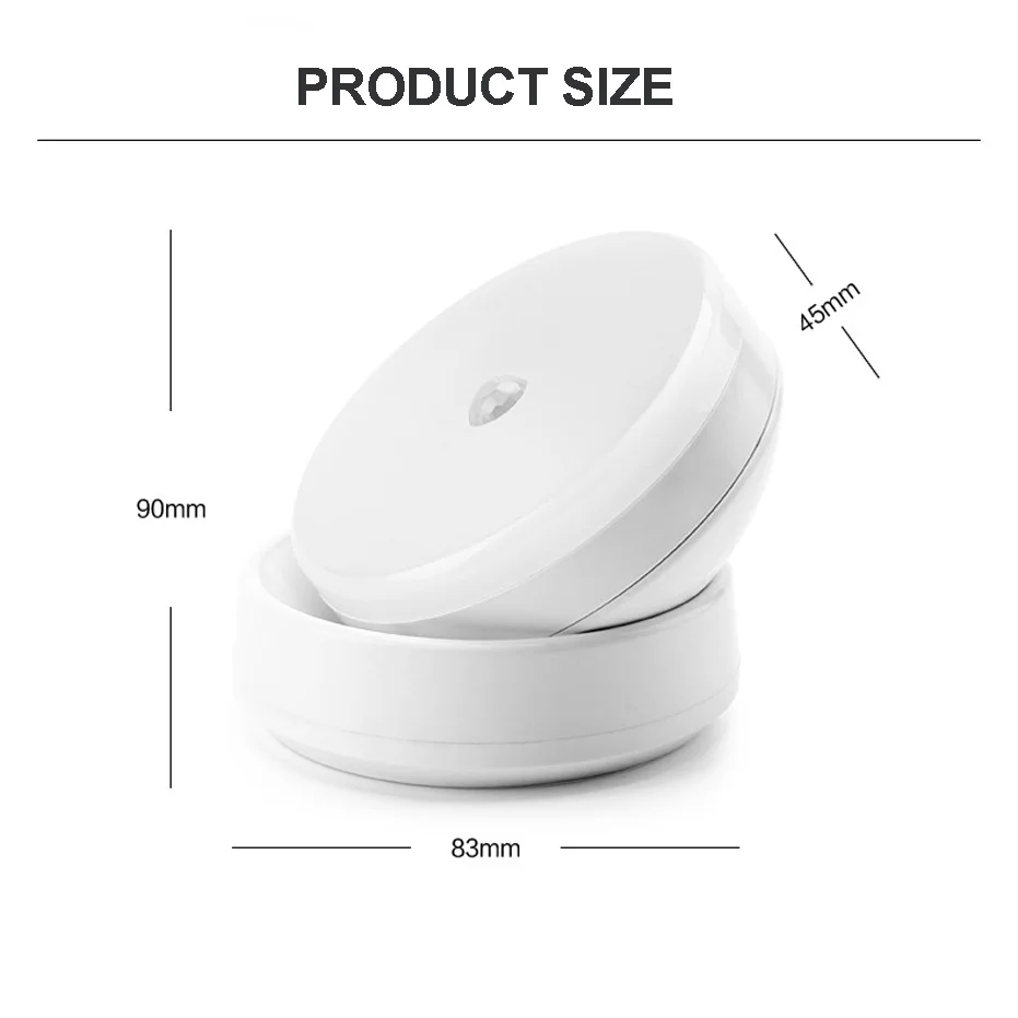 Luz LED nocturna con Sensor de movimiento PIR, lámpara giratoria de 360 grados, iluminación de 6 LED para armario, armario, cocina, luz nocturna - imagen 3