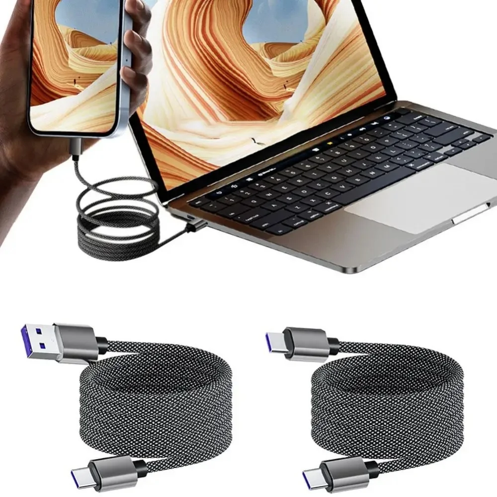 Cable de carga rápida USB C magnético de 66W tipo C a C Cable de carga de datos para iPhone 15 16 MacBook Xiaomi Samsung Cable de carga de datos - imagen 2