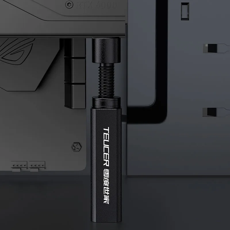 Soporte para tarjeta gráfica TEUCER VC-18, soporte GPU, tornillo giratorio telescópico ajustable, soporte para tarjeta de vídeo, accesorio para funda de PC