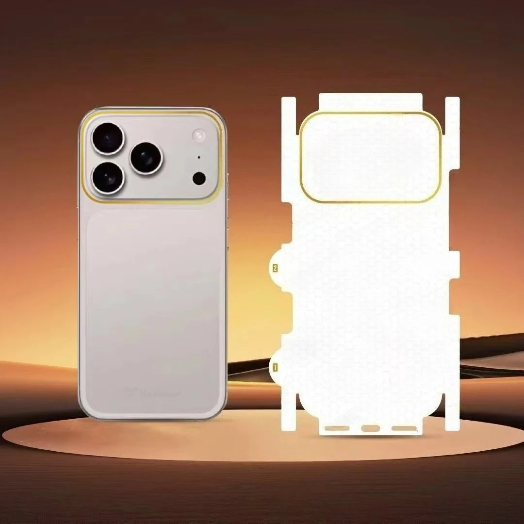 Película de hidrogel de cubierta completa con bordes traseros y laterales, 2 uds., para iPhone 17 Pro Max/17 Air, acabado de diamante dorado mate, antihuellas - imagen 2