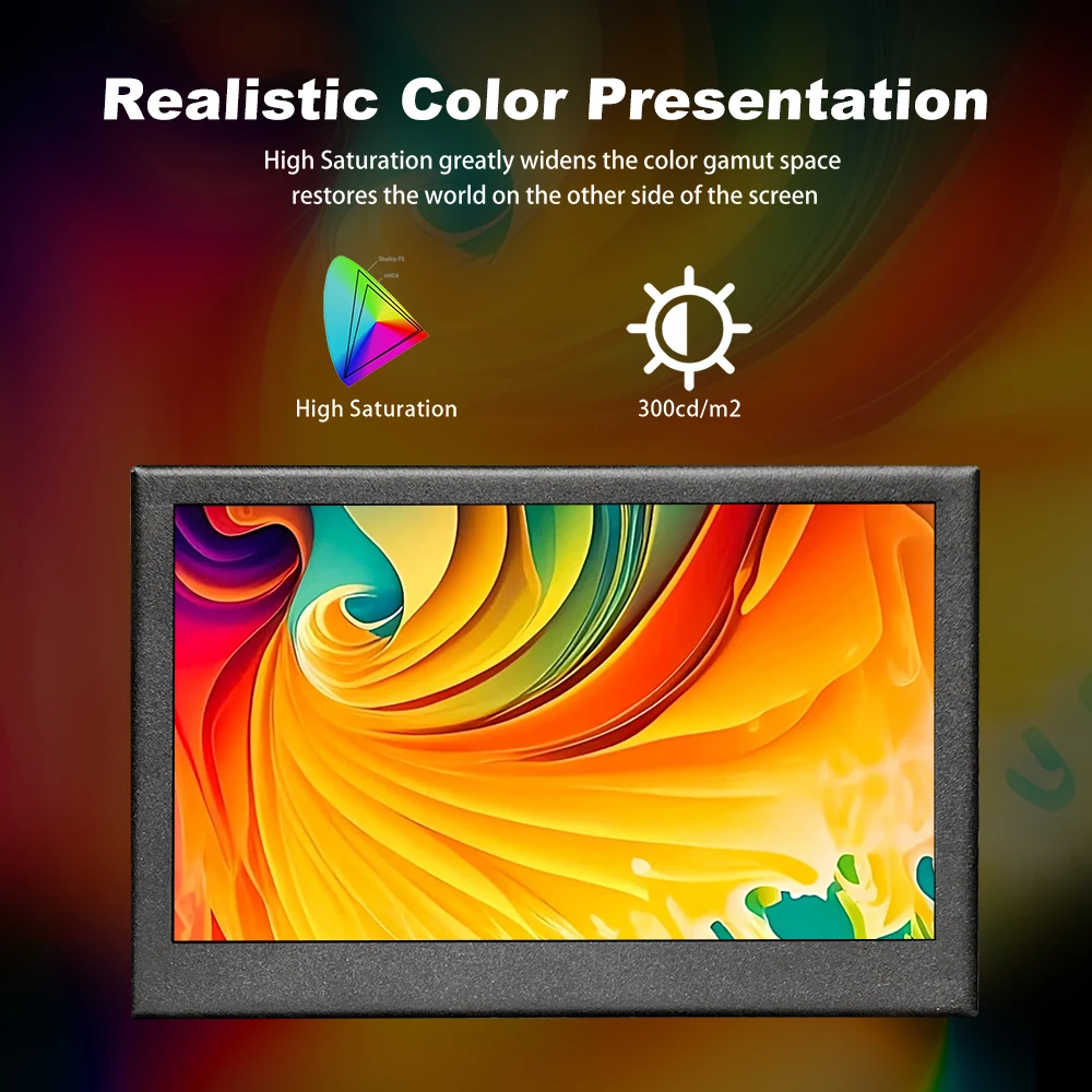 LESOWN Monitor portátil IPS de 4,3 pulgadas 800 × 480 pantalla lateral compacta Monitor de tamaño de palma pantalla HDMI USB para Raspberry Pi 4B +/3B +/Zero - imagen 2
