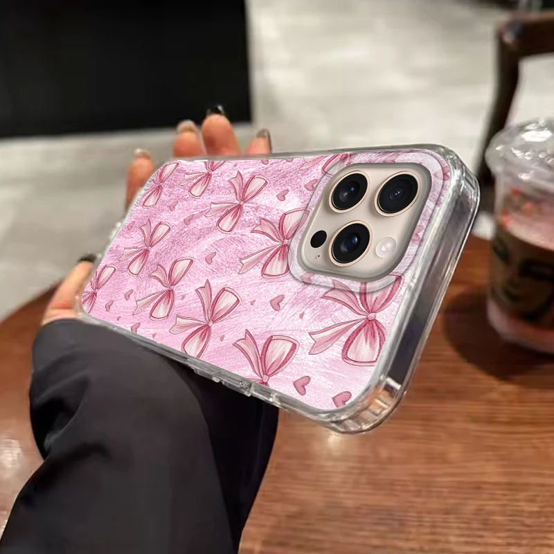 Para iPhone 16 15 13 12 11 Plus Pro Max 14 Pro 7 8 Plus SE XS XR funda de teléfono mariposa arco estampado láser para iPhone 16e cubierta de lujo - imagen 5