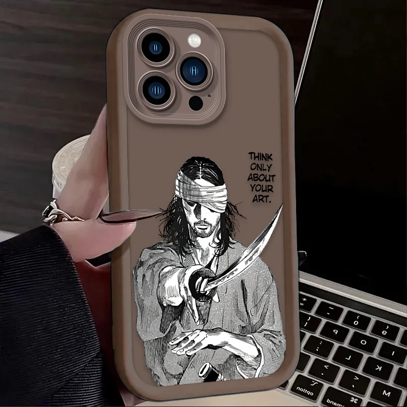Funda de cómic japonés Vagabond Samurai para iPhone 16E 16 15 14 13 12 11 Pro Max X XS X S Max XR SE 2020 SE4 7 8 funda de silicona - imagen 5