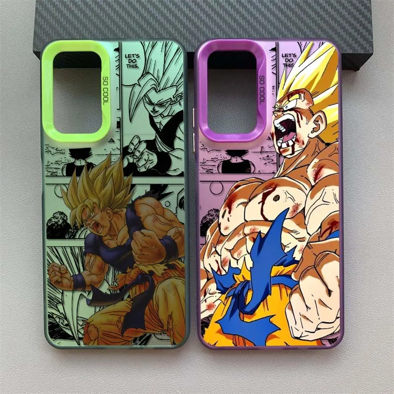 D-Dragon Ball Art Son Goku funda divertida para Redmi Note 14 13 12 11 10 9 8 Pro Plus funda de teléfono plateada colorida - imagen 2