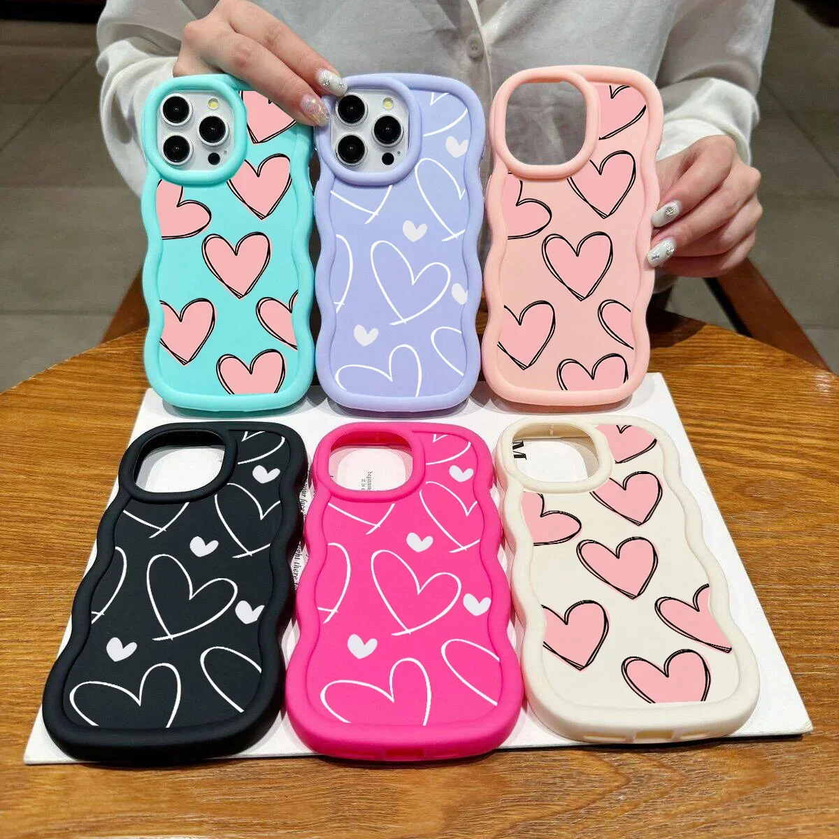 Funda de teléfono con forma de corazón de amor para Samsung Galaxy A06 A05 A05S A23 A24 A04 A25 A53 A04E A13 A50 A30 A51 A32 A52 A22 A12 A33