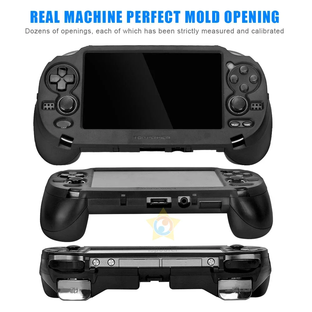 Funda negra de repuesto con soporte para Joypad con botón de disparo L2 R2 para accesorios de juego PS VITA 1000/PSV1000/PS Vita1000 - imagen 5