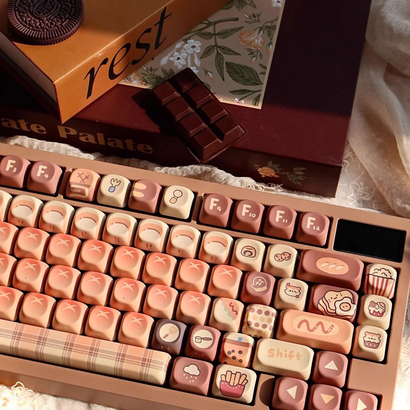MiFuny-teclas con tema de pan bonito, sublimación de tinte PBT de dibujos animados, 120 teclas, teclas de perfil MOA personalizadas para regalos de teclado mecánico - imagen 3