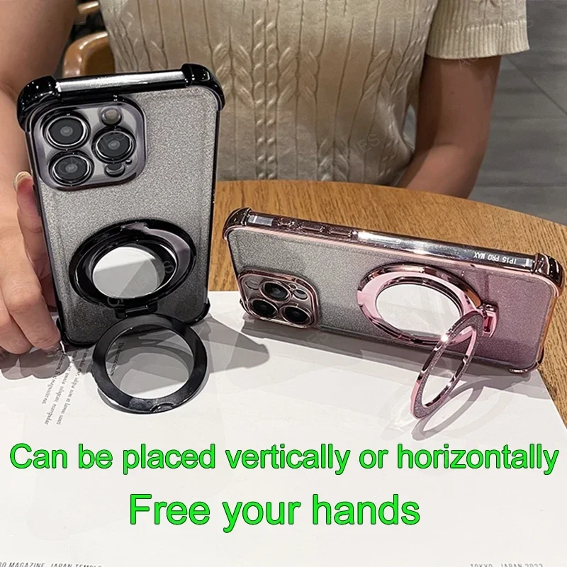 Para Samsung Galaxy S25 Ultra S24 FE S23 S22 Plus S21 S20 funda chapada antigolpes de cuatro esquinas S25 A16 funda con soporte para espejo de maquillaje - imagen 5