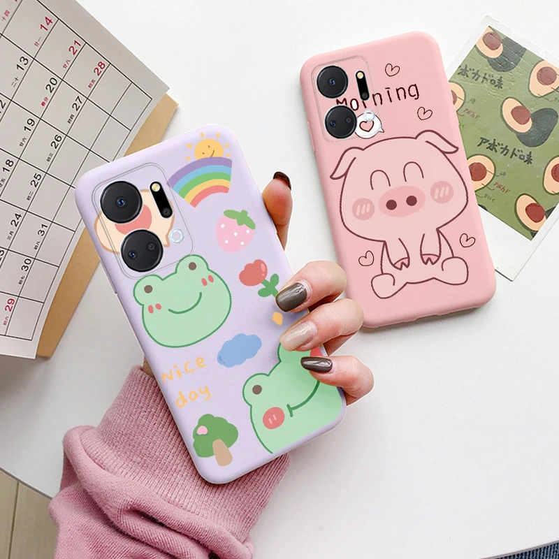 Funda protectora para Honor X7a 2023, carcasa de silicona suave con dibujos animados de rana y gato, 7a X para Honor, Honor X7a, 6,75 pulgadas - imagen 3