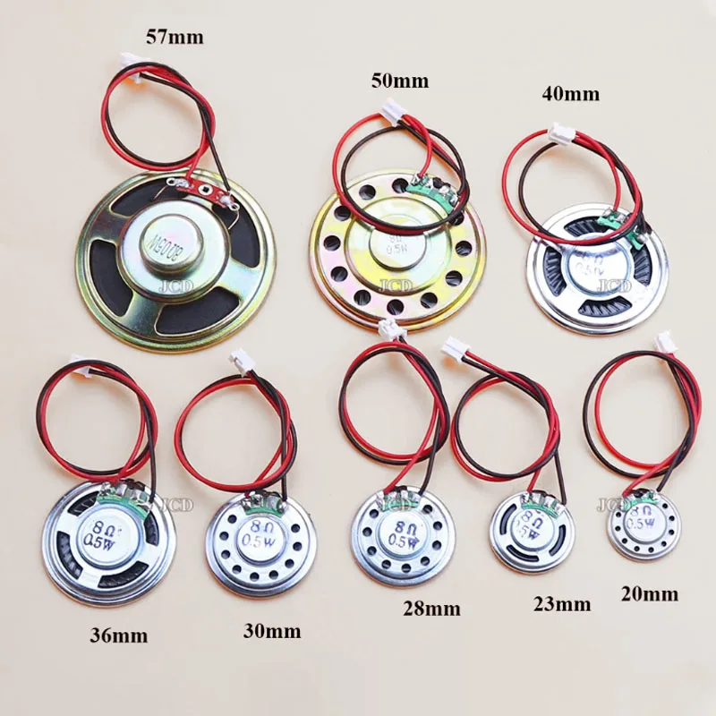 Altavoz ultrafino de 8 /32Ohms, 2/1/0,5 vatios, 2W, 8R, diámetro de 20MM, 23MM, 28MM, 36MM, 40MM con cable MX Wire2.54, longitud del cable 15cm, 2 uds. - imagen 4