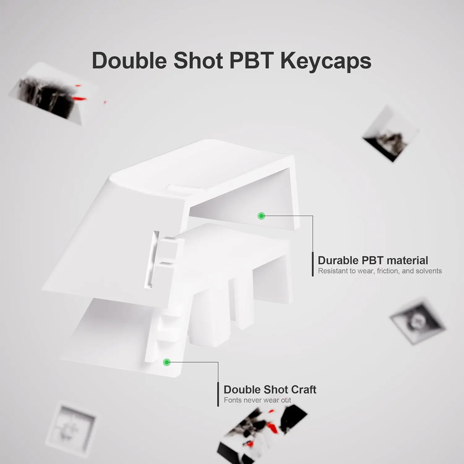 XVX Plum Blossom PBT Keycaps Impresión lateral Brillo a través de teclas personalizadas 75 por ciento tinte Sub/doble disparo Cherry Profile Key Cap Set - imagen 5