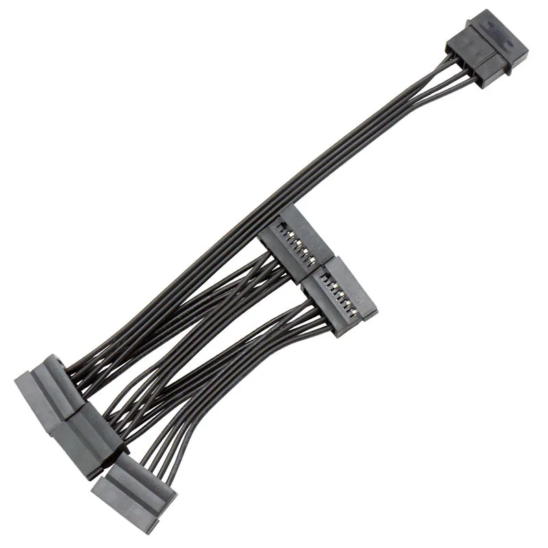 1 Uds. Cable de alimentación SATA de 4 pines IDE Molex To1/2/3/4/5 puertos 15 pines Cable 18AWG para disco duro HDD SSD PC servidor DIY - imagen 4