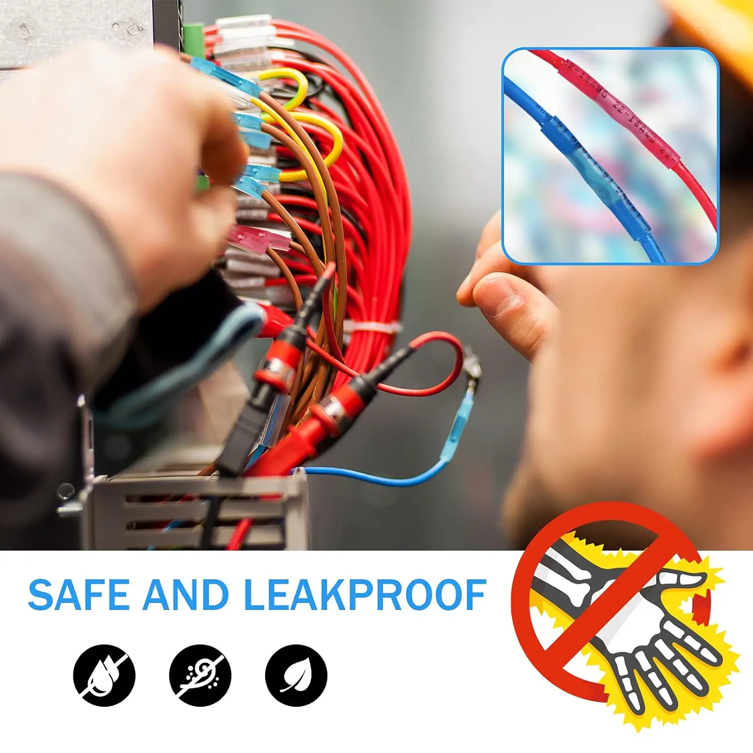 Conectores de cable termorretráctiles, kit de terminales de cable eléctrico a prueba de agua, conectores de crimpado aislados, horquilla de anillo, pala, 90 piezas - imagen 4