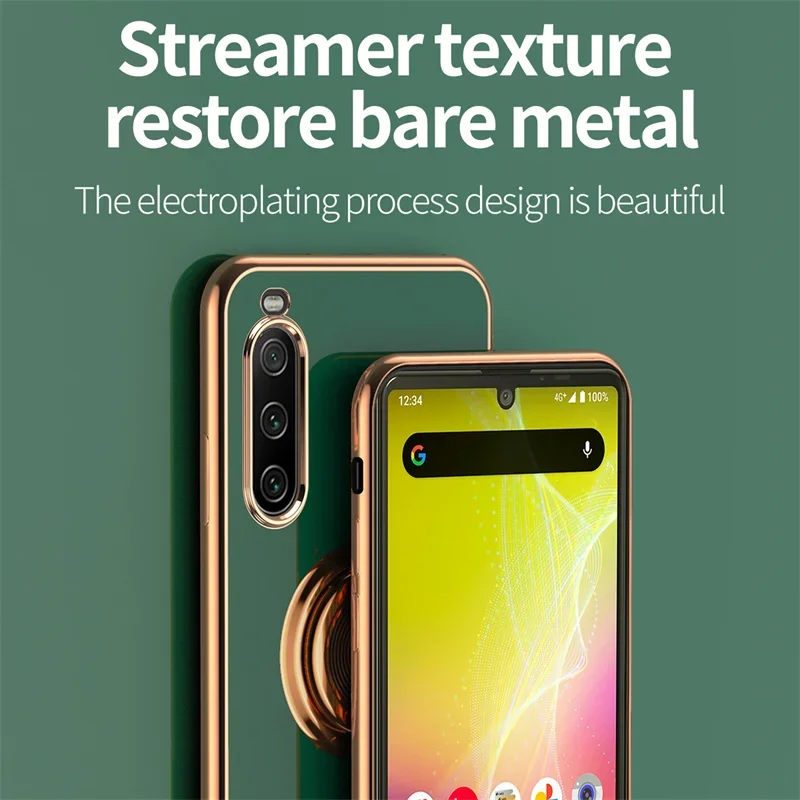 Funda de teléfono con soporte de anillo chapado a prueba de golpes para Sony Xperia 1, 10, VI, 5 V, IV, carcasa protectora - imagen 5