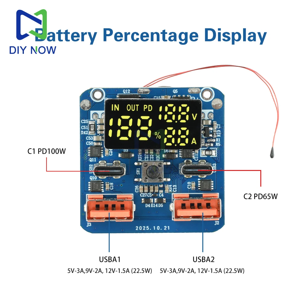 Módulo de protección del cargador de batería de litio 4S PD100W 20V 5A circuito Buck-Boost de carga rápida bidireccional para bancos de energía - imagen 4
