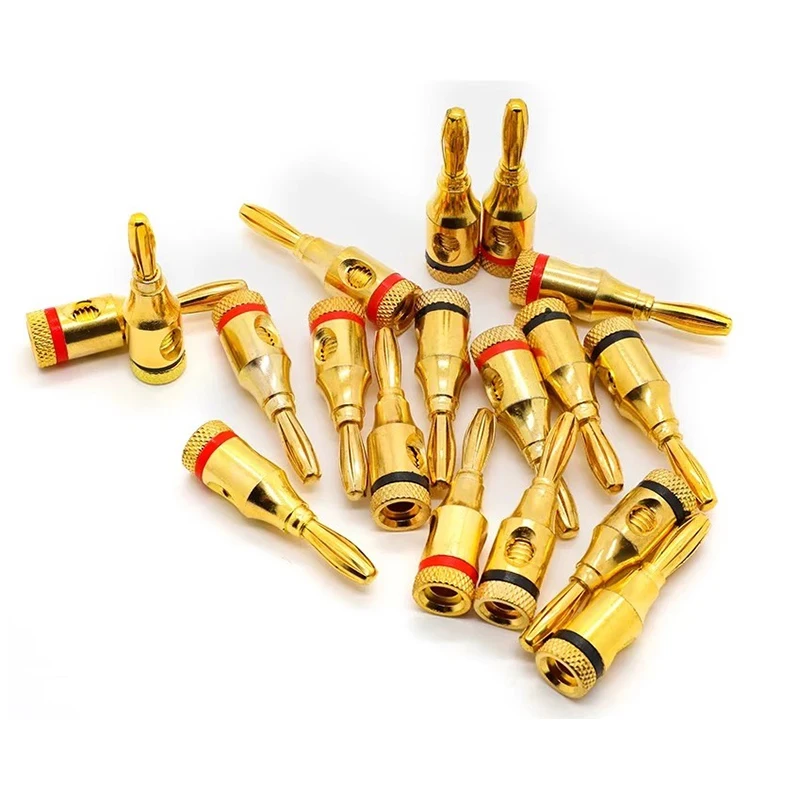 Conector de altavoz de Audio de 4mm, conector Banana, Cable Musical, adaptador de Cable, conectores de Pin de altavoz chapados en oro C5, 2/4/10 Uds. - imagen 2