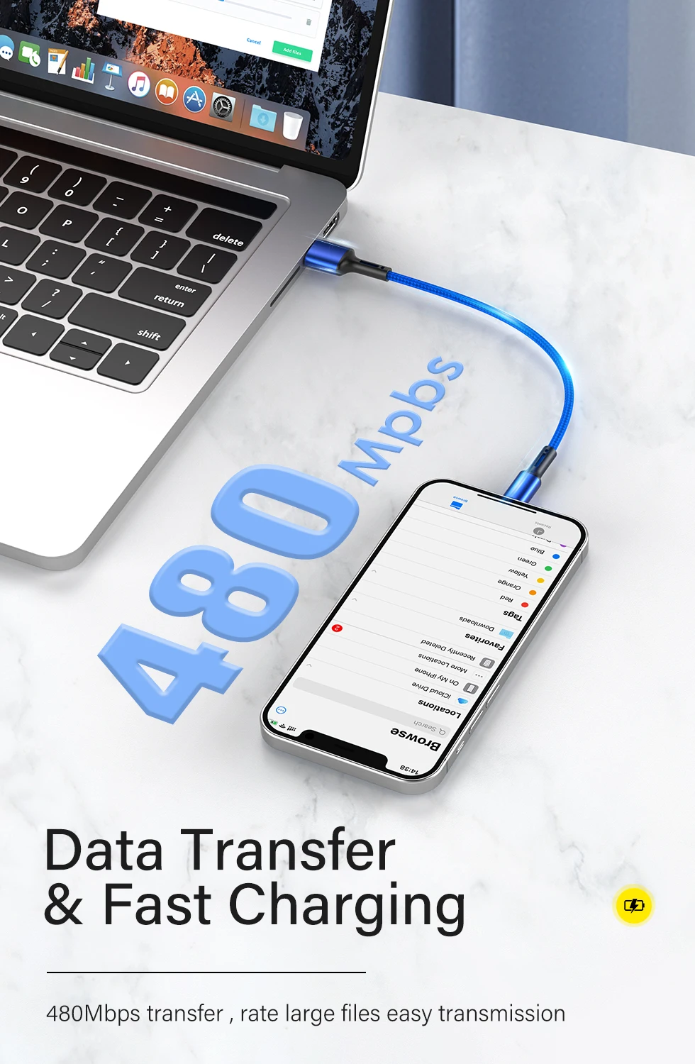 Cable USB 3A para iPhone 14 13 12 11 Pro Max X XR 6s 7 8 Plus 0,25 m 2m 3m Cable de carga rápida para teléfono móvil Cable de cargador de datos - imagen 5