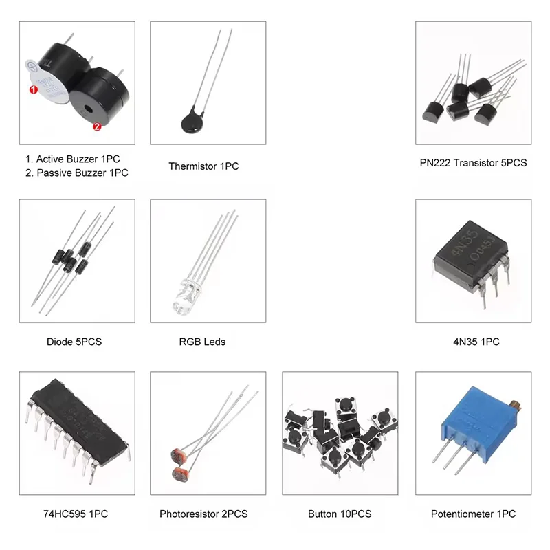 830 unids/caja Kit de inicio de proyecto DIY para Arduino UNO R3 Kit electrónico DIY conjunto de componentes electrónicos con tablero de pruebas de puntos de amarre - imagen 4