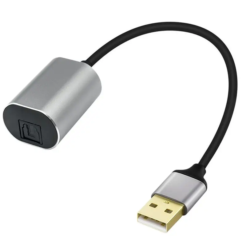 20cm carcasa de aluminio USB-A macho a TOSLINK fibra óptica hembra SPDIF PCM Cable de conexión de salida de señal de Audio Digital estéreo - imagen 3