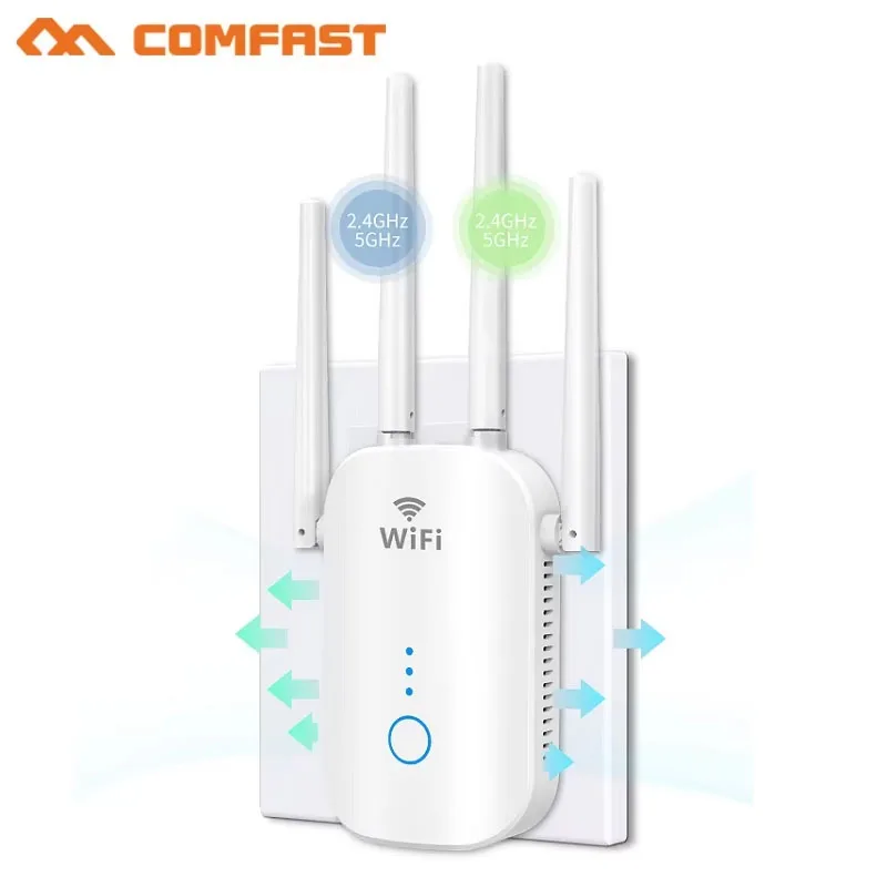 Comfast-extensor WiFi AC1200, repetidor WiFi de doble banda de 2,4G y 5GHz, enrutador doméstico, amplificador de rango de señal inalámbrico, 4 antenas AP de 3dBi - imagen 2